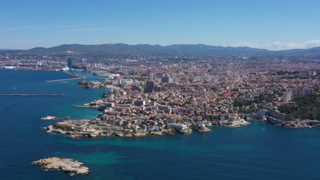 Endoume-Nachbarschaft-Marseille-Luftaufnahme-Frankreich-Sonniger-Tag-Mediterrane-Stadt